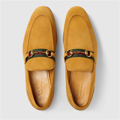 gucci mens horse bit shoe|Gucci Horsebit suede web loafer.